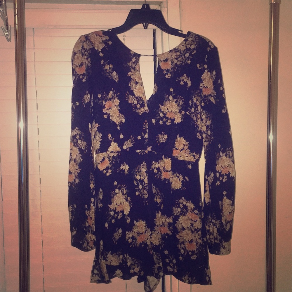 Floral long sleeve romper